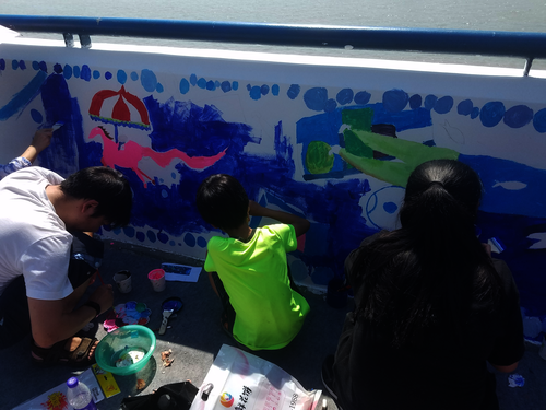 七月二十日91制片
赴余杭“因水而兴”宣传教育小分队 小朋友绘制河堤